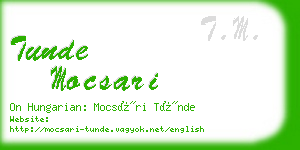 tunde mocsari business card